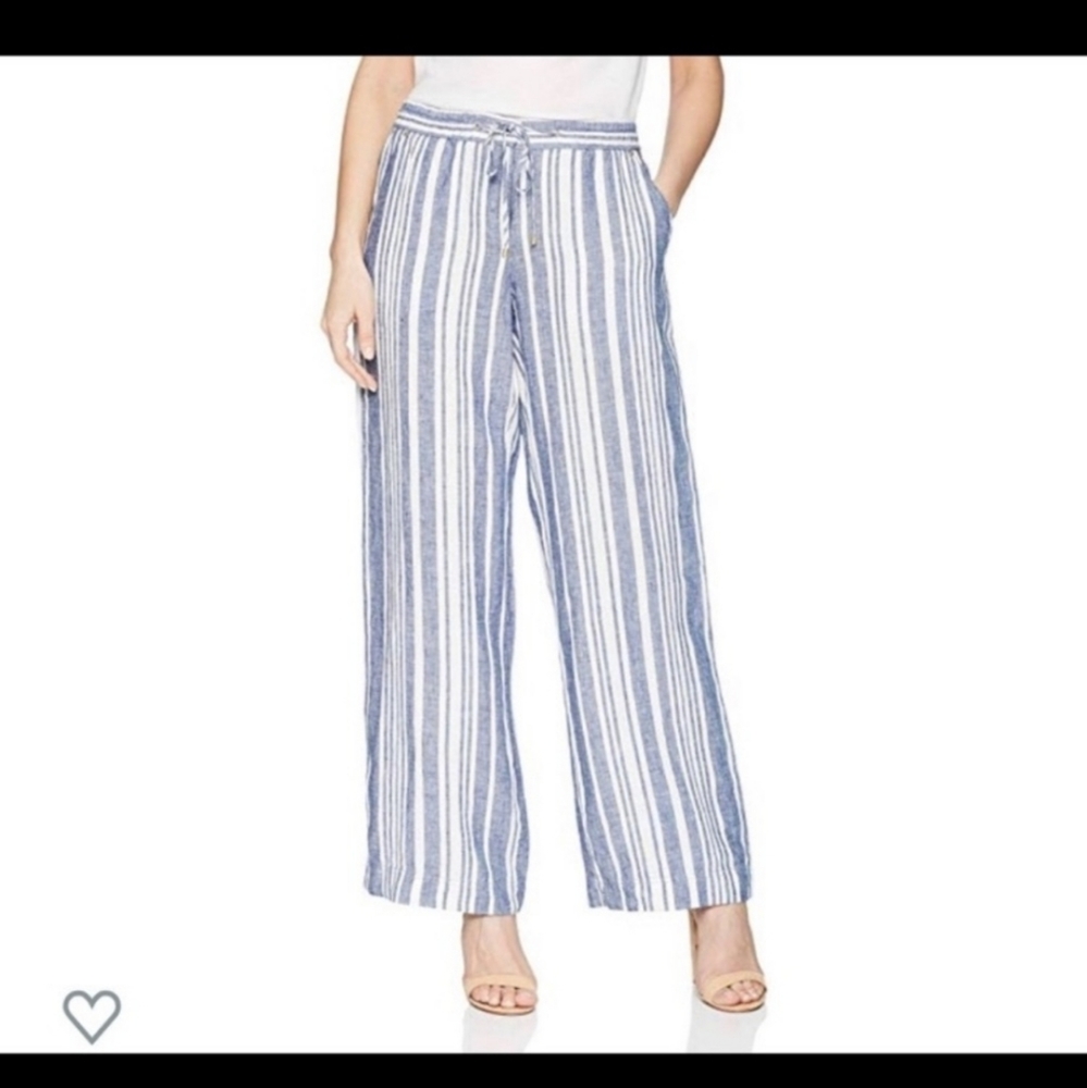 Forcynthia Beachwear Blue Linen Lounge Pants Sz M